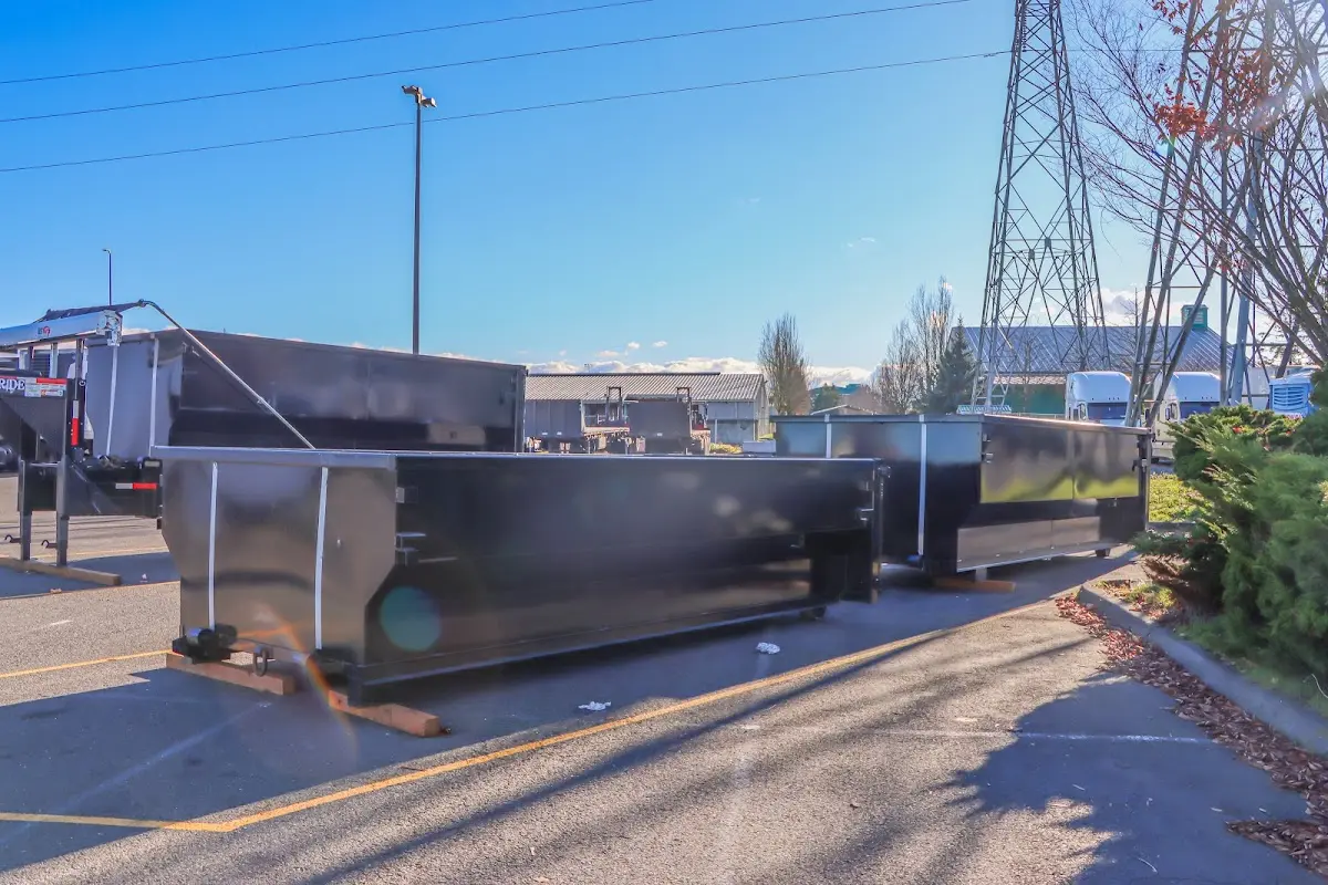 Roll-off dumpster ready for waste disposal at job site for 4 Yard Dumpster Rental in Frostburg